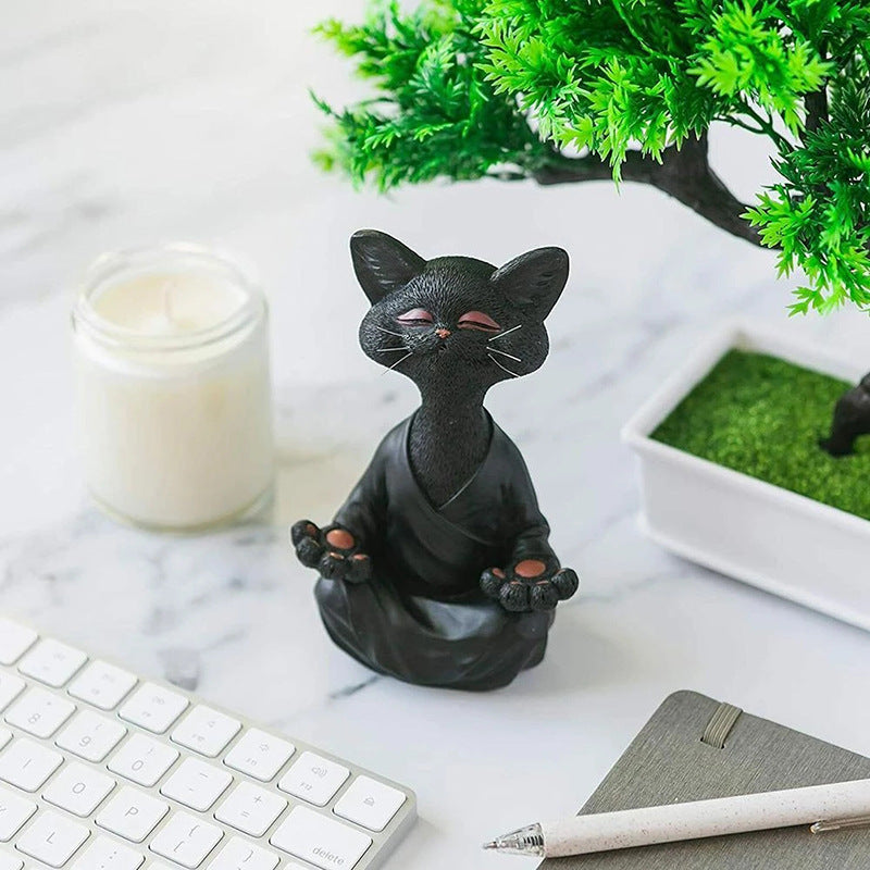 Cat Meditating Cat Crafts Meditation Cat Creative Home Garden Decoration Ornaments