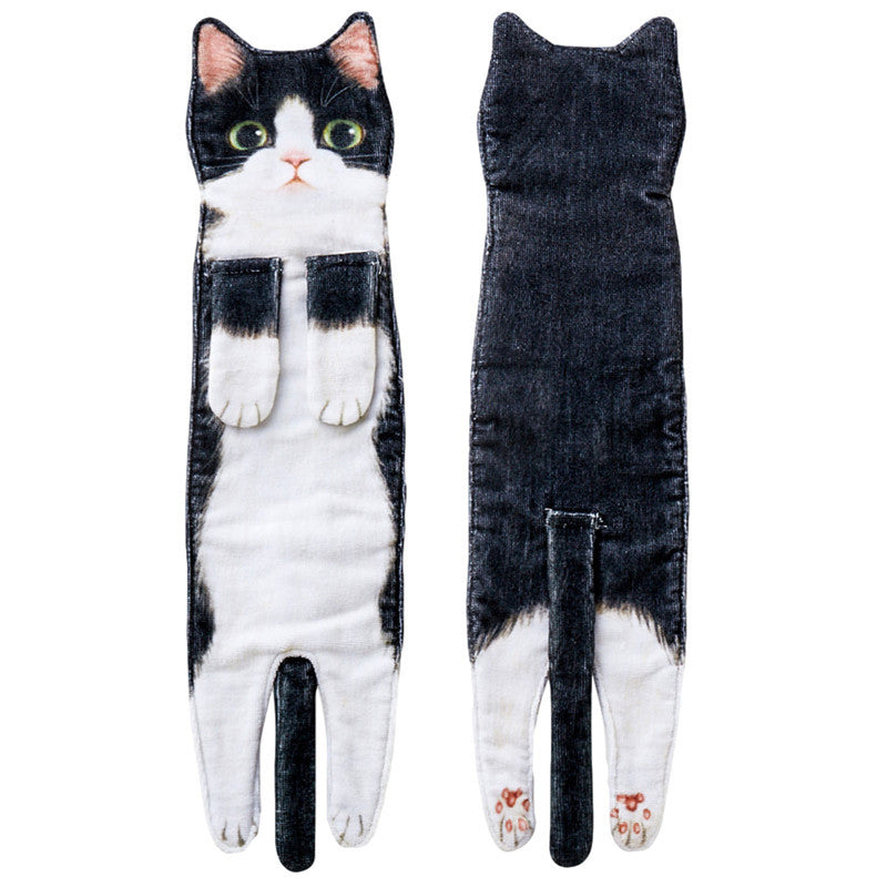 Quick-drying Cat Hand Towel, Cat Towel, Cute Absorbent Towel