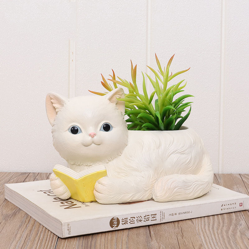 Creative Home Simulation Cat Potted Ornaments