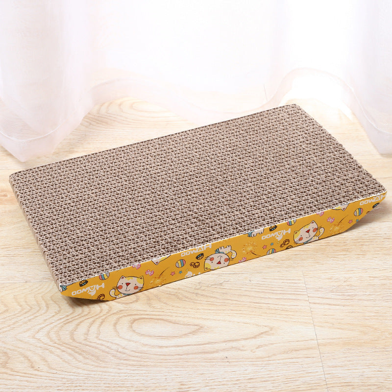 Trapezoidal corrugated cat scratching board