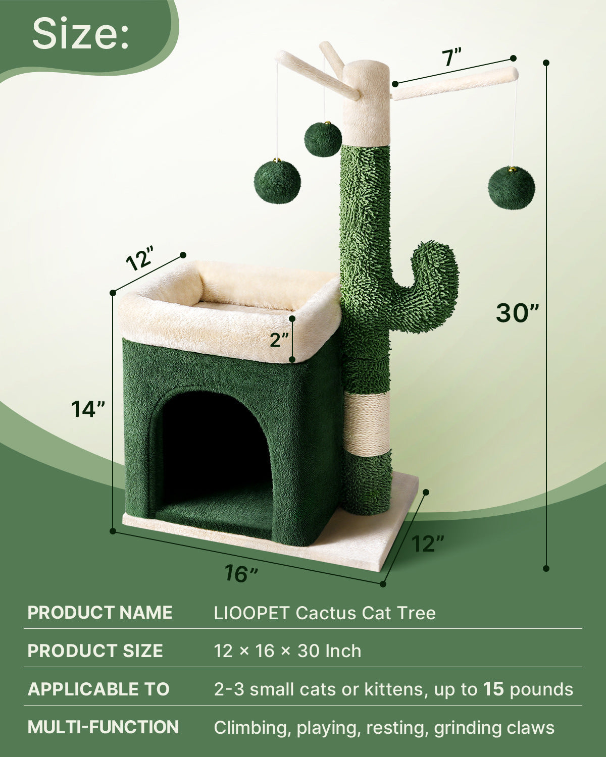 Cactus Cat Climbing Frame Toy Sisal Column