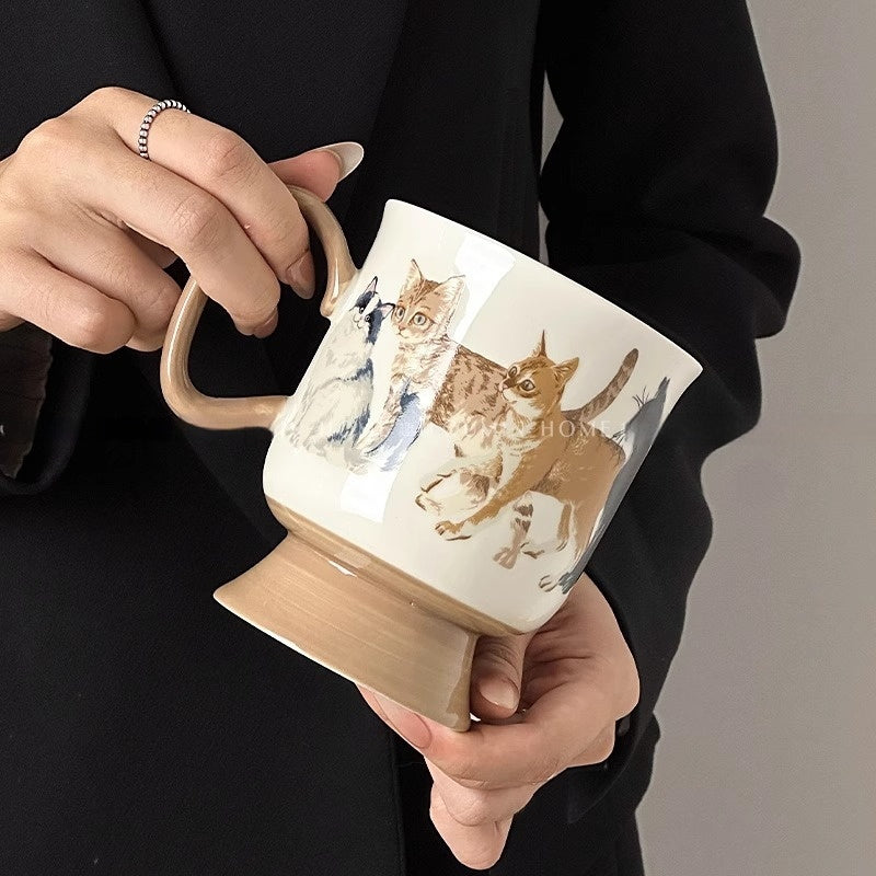 Cute Large Capacity Cat Ceramic Water Cup