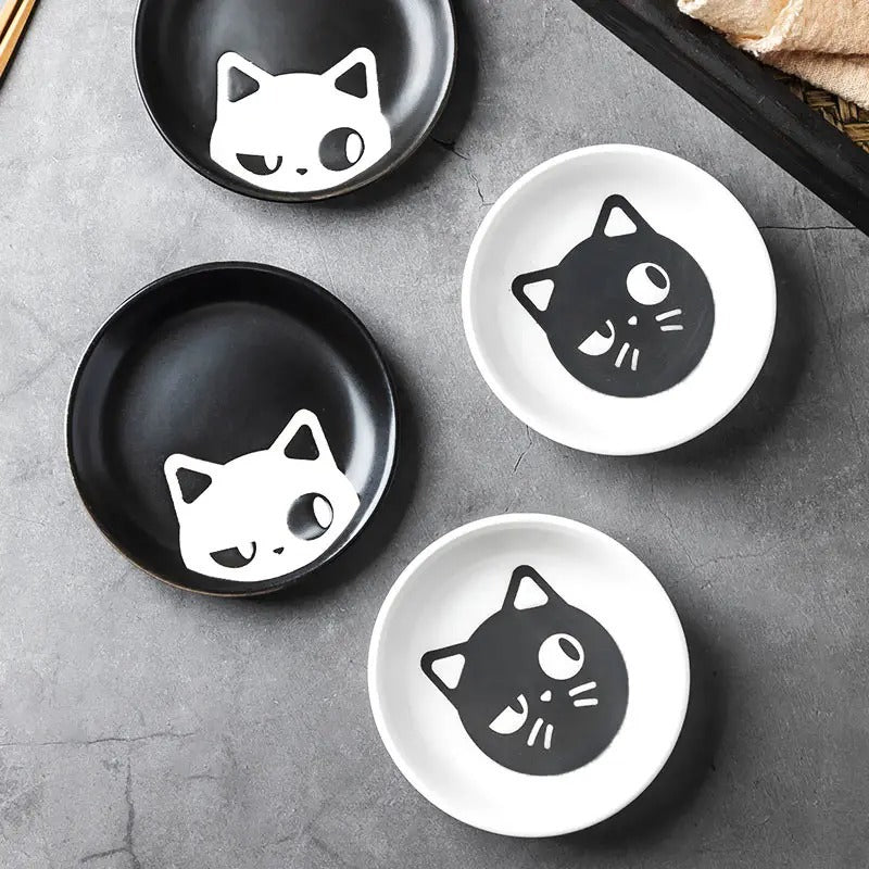 Japanese Household Cartoon Cat Ceramic Plate