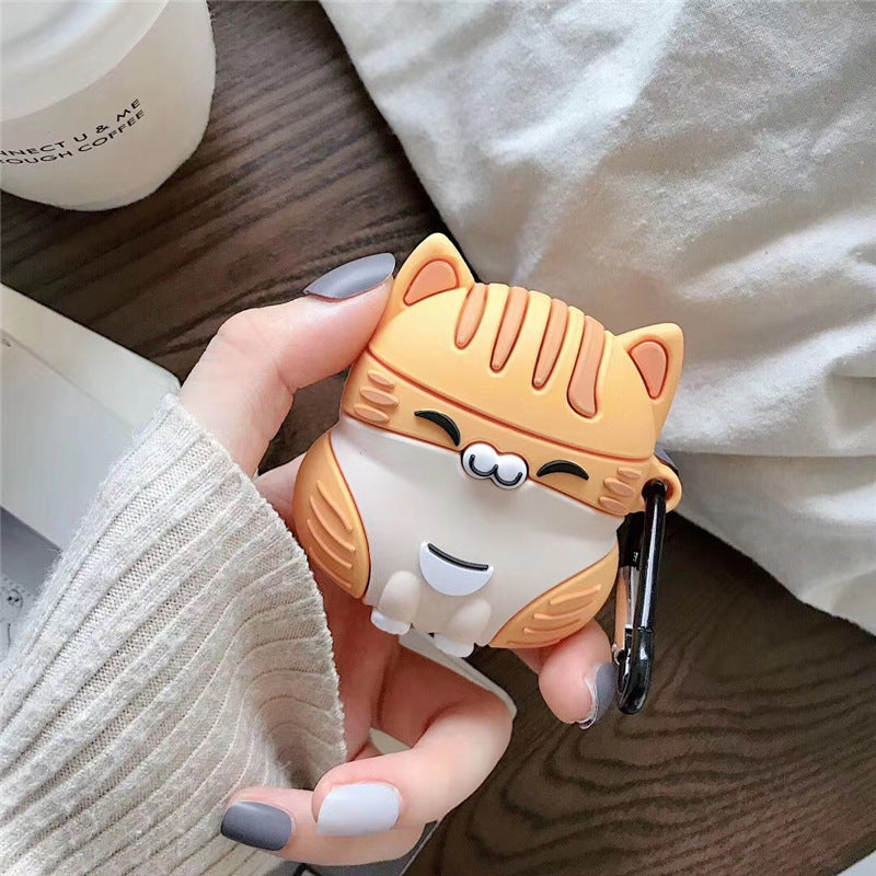 Cute Fat Orange Cat Bluetooth Wireless Headphone Case