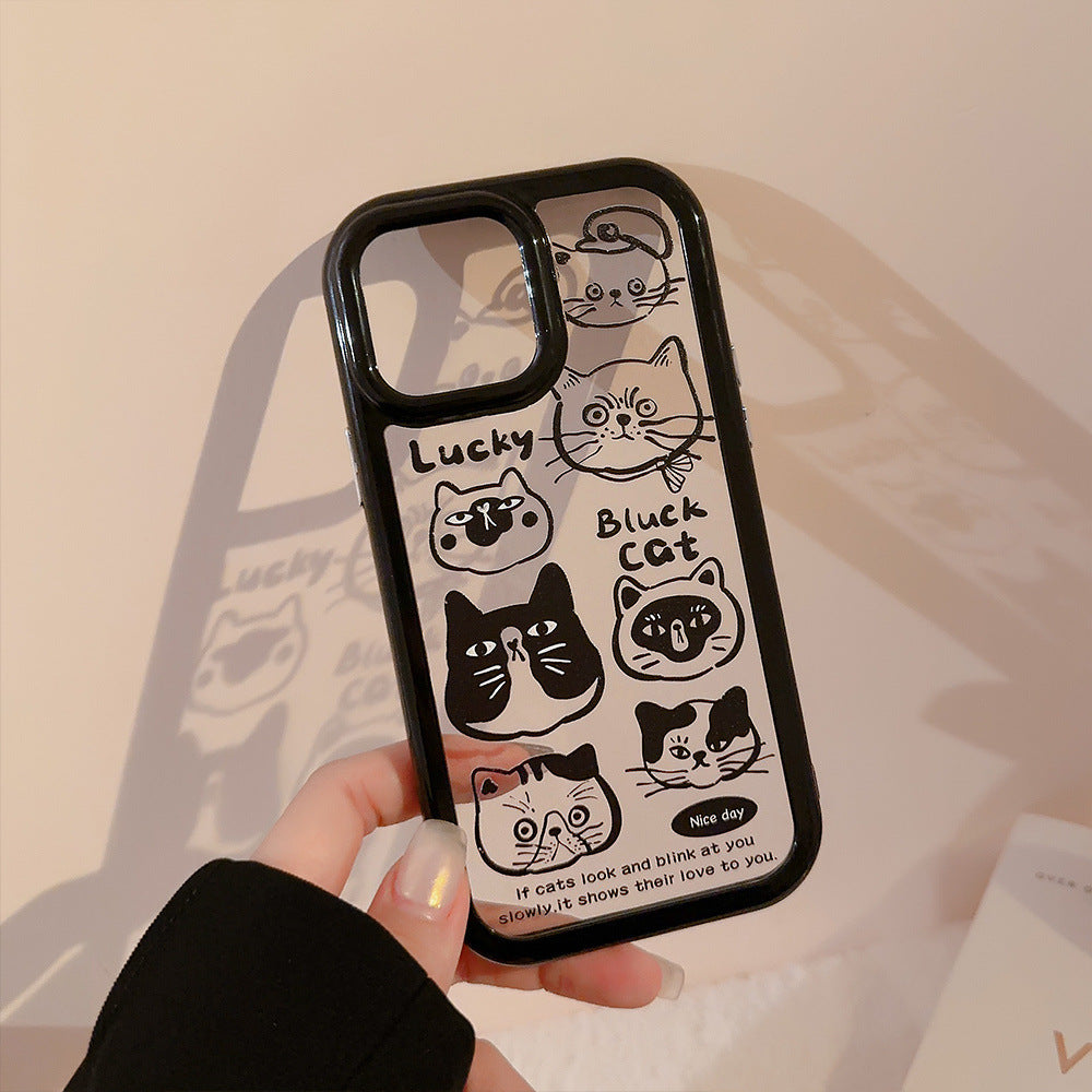 Cream Acrylic Cat Mood Phone Case