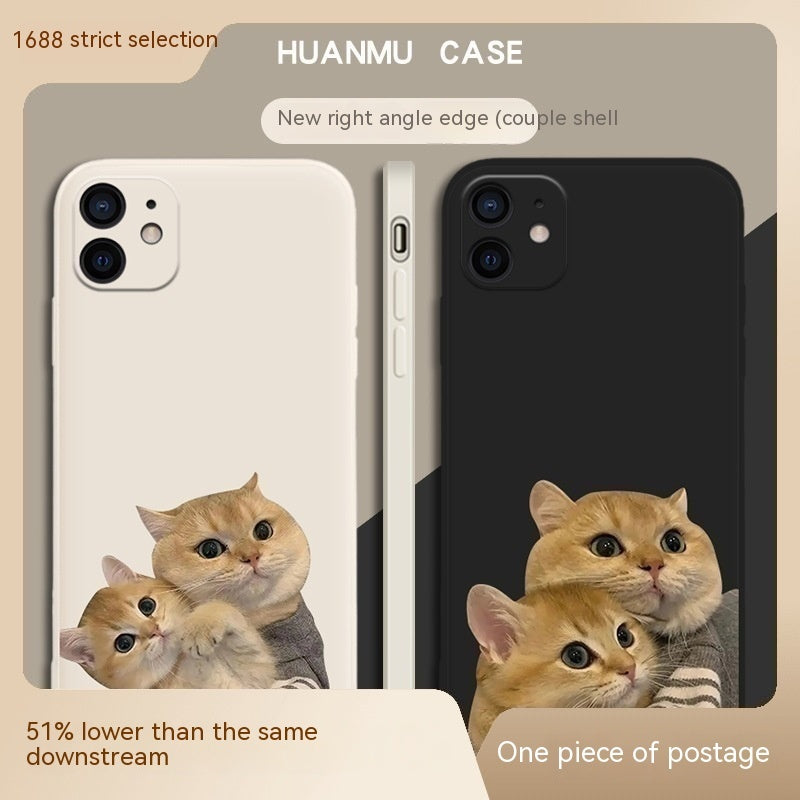 Cute Cat Phone Case Couple Love Silicone