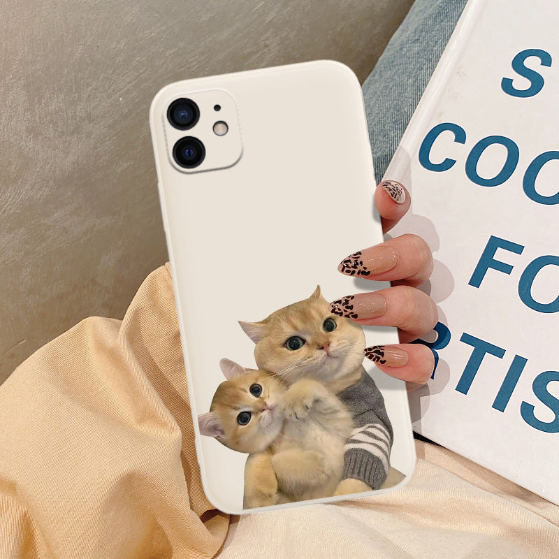 Cute Cat Phone Case Couple Love Silicone