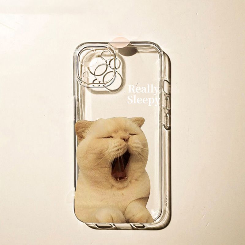 Simple Sleepy Yawn Cat Phone Case