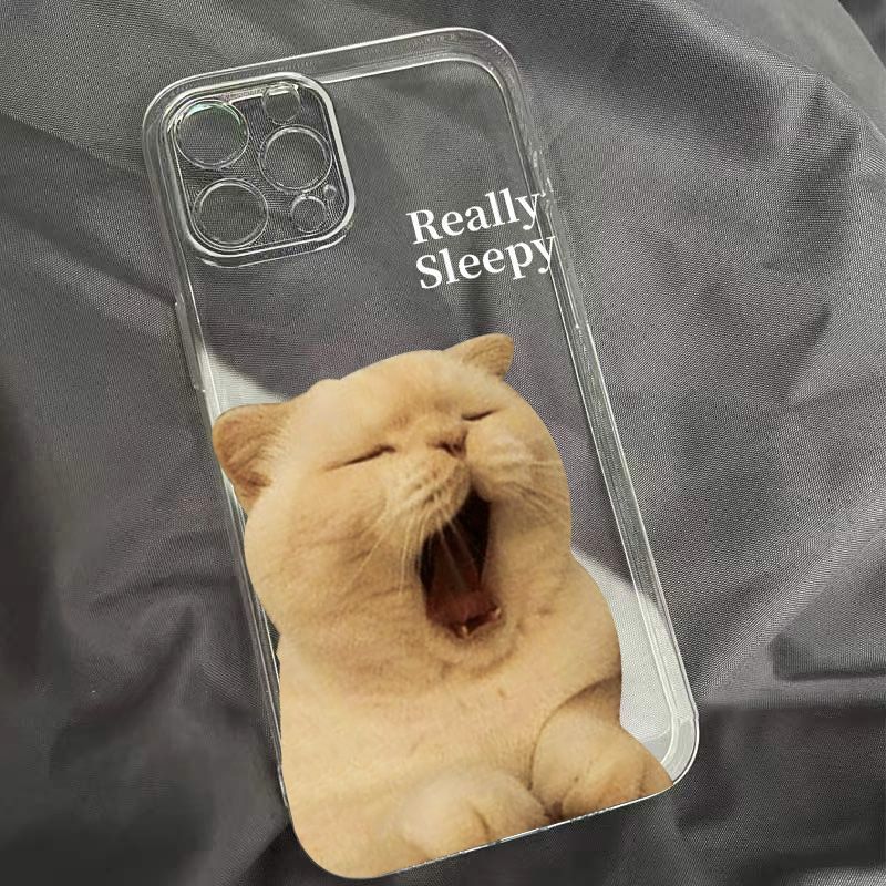 Simple Sleepy Yawn Cat Phone Case