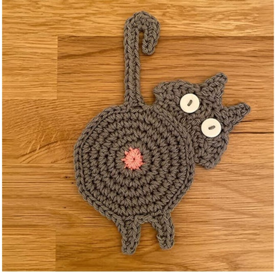 Home Dining Table Fashion Cat Knitted Coaster