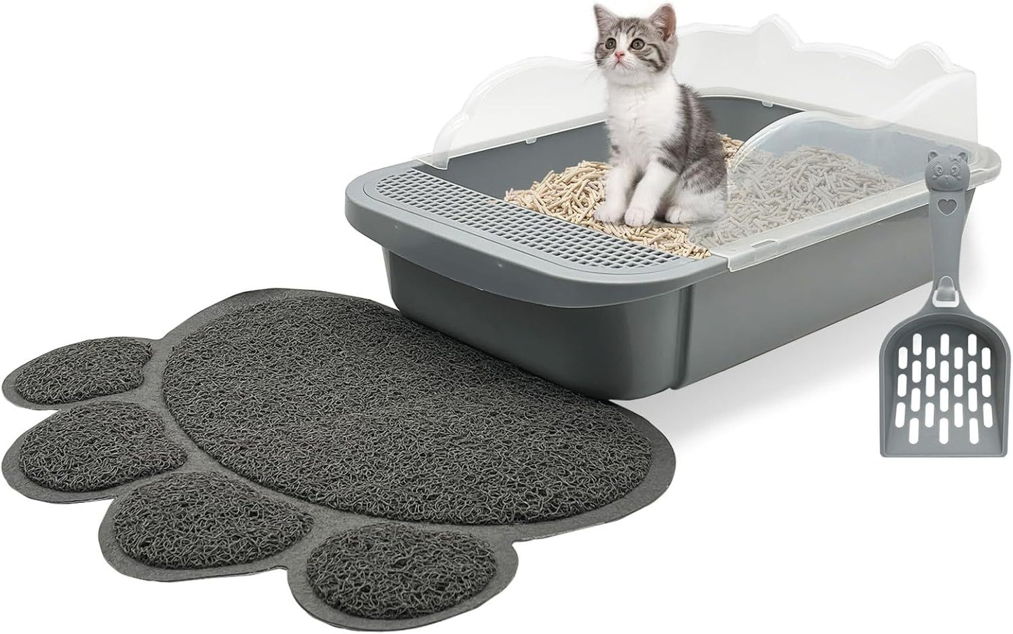 Sifting Cat Litter Box For Kittens Open Litter Box With High Sides Detachable Small Pet Toilet Travel Litter Pan For Kitty And Thiny Cats