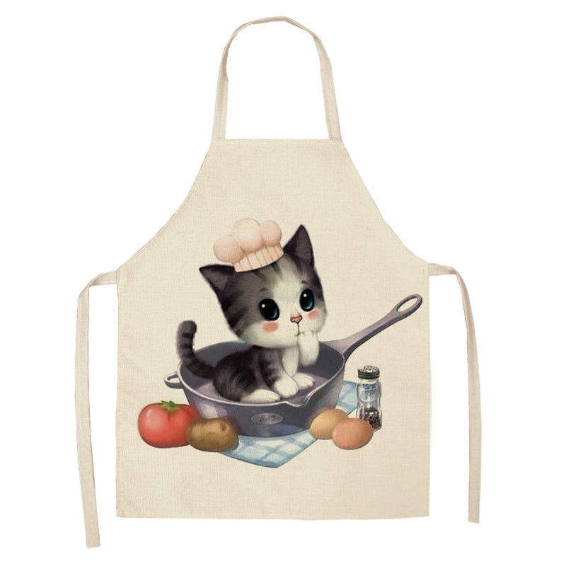 Cute Cartoon Cat In Apron