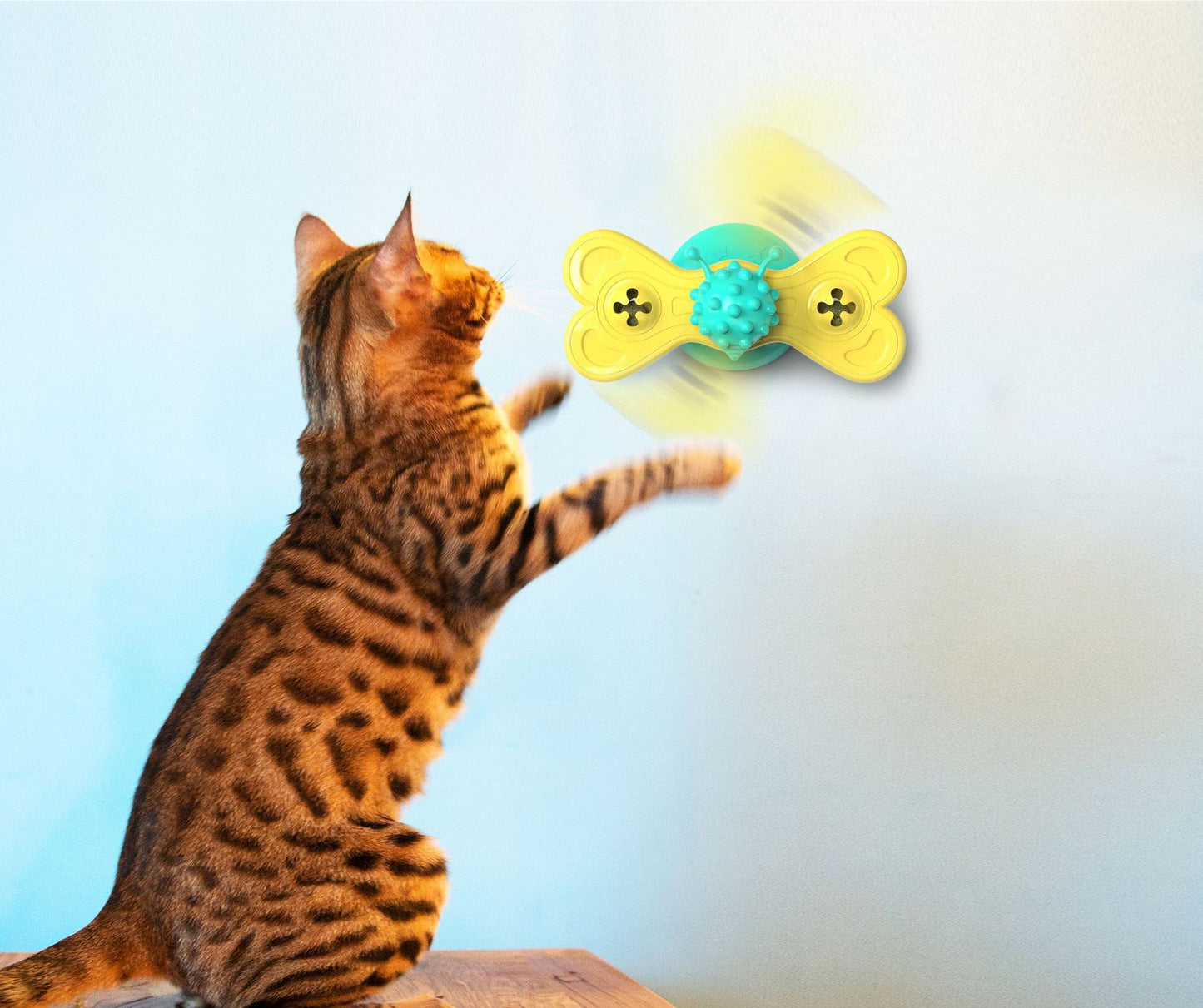 Cat Turntable Toy Butterfly Turning Windmill Teasing Cat Scratching Rubbing Pet