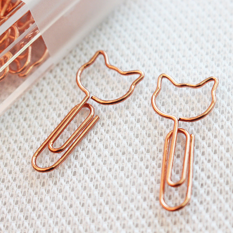 Rose Gold Cat Head Paperclip Creative Paper Clip