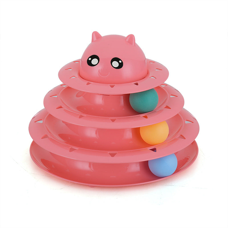 Three-Layer Cat Turntable Kitten Track Toy Multi-Layer Space Tower Self-Healing Cat Toy