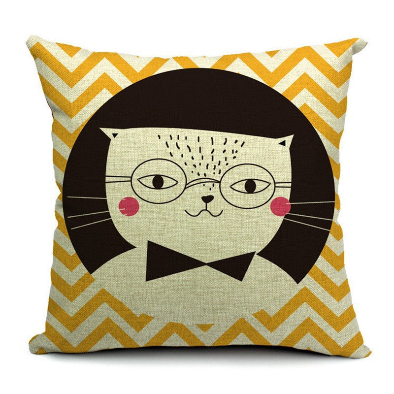 Cat cotton and linen waist pillow