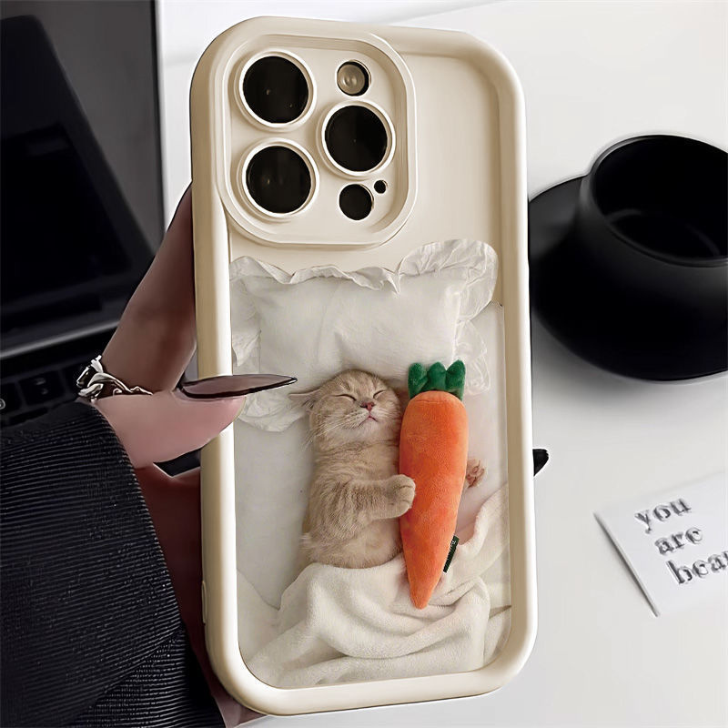 Cartoon Doll All-inclusive Sleeping Cat Phone Case