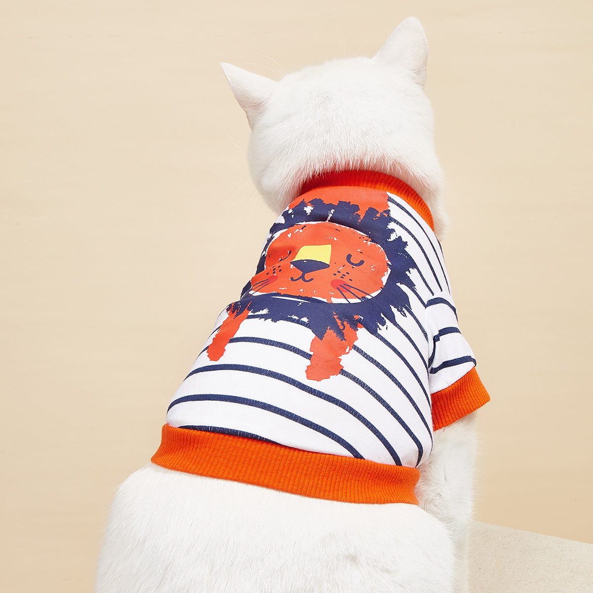 High Quality New Pet Clothes Summer Striped Cotton Cartoon Printing T-Shirt Small Dog Cat Clothing