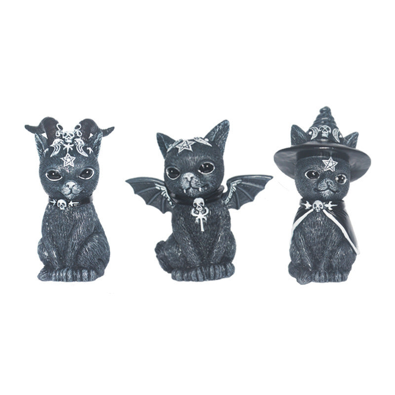 Halloween Magic Cat Resin Crafts Ornaments