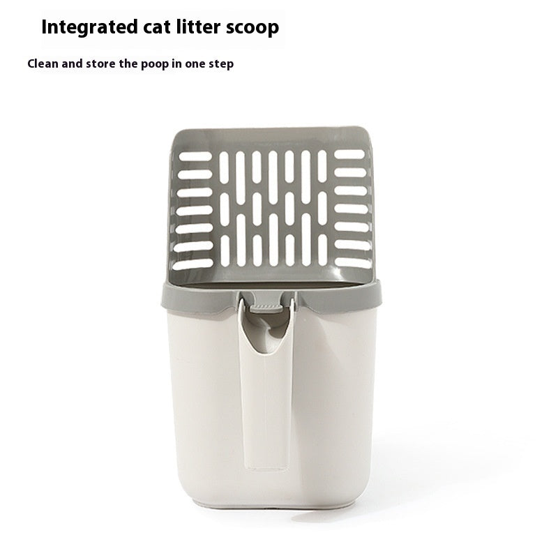 Large Capacity Integrated Cat Litter Scoop Shit Trash Can Shovel Shit Storage Box Tools