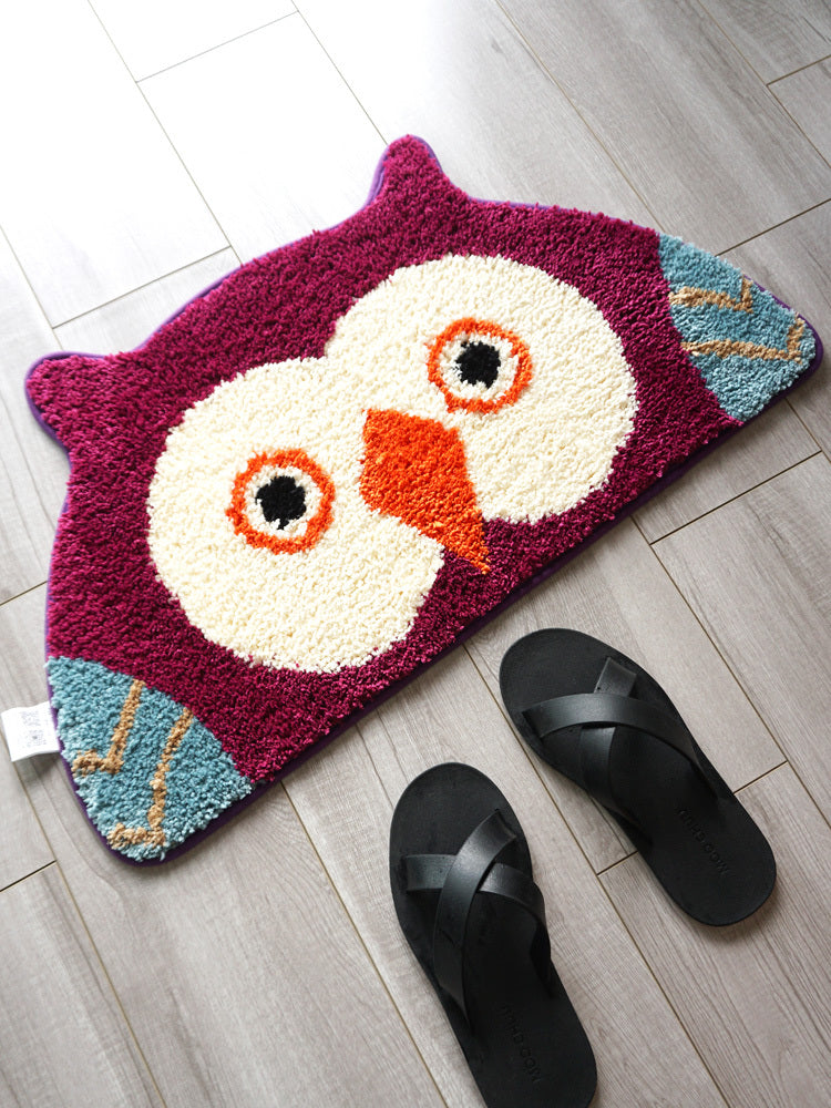 Cute Cartoon Cat Puppy Soft Semicircle Floor Mat