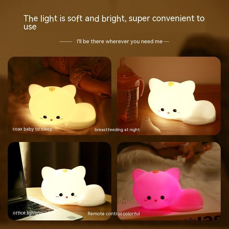 Cute Cat Silicone Lamp For Children