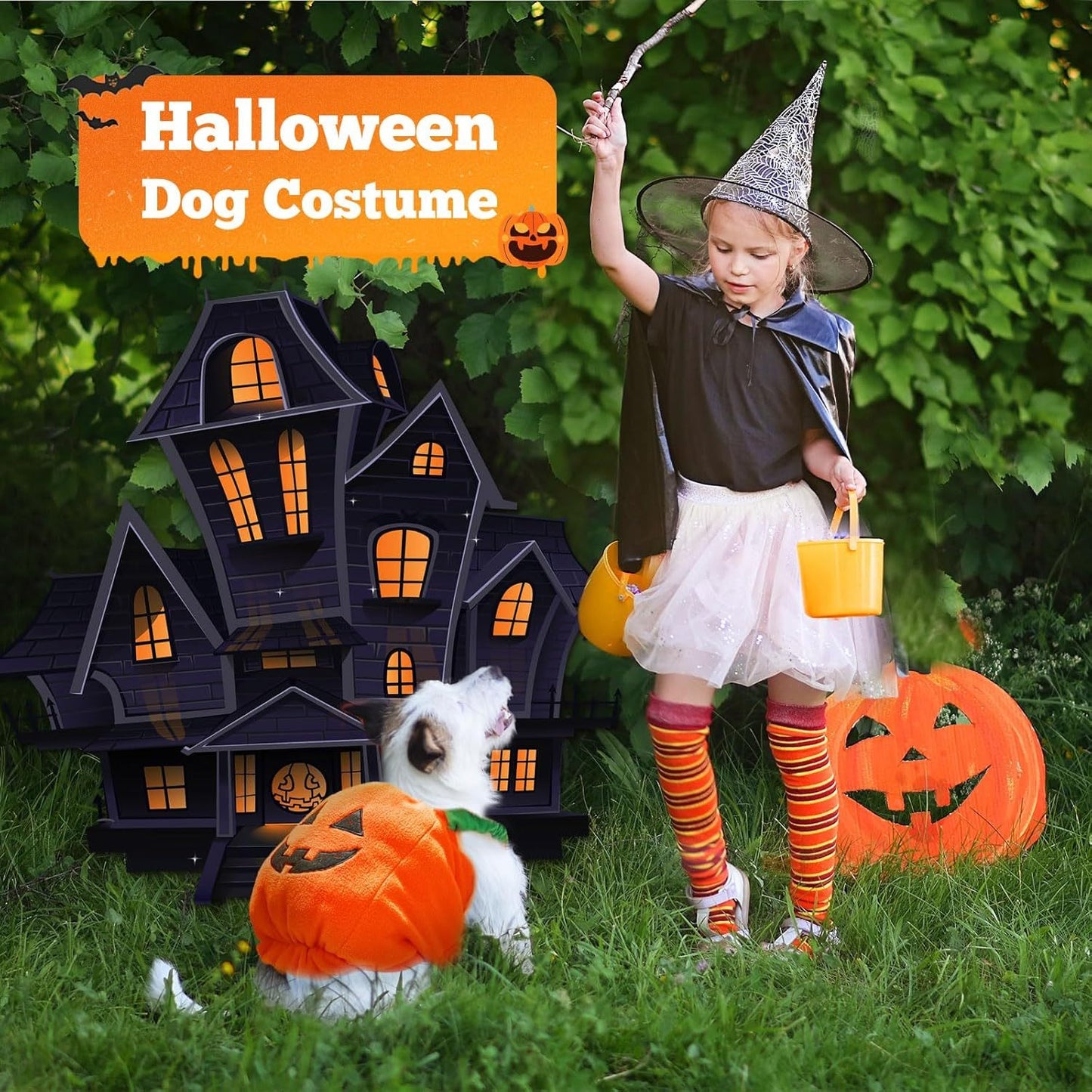 Funny Pumpkin Cat Halloween Costume Pet Cat / Dog Thick Plush Pumpkin Decoration Shirt Clothes For Small Medium Dogs Cats Puppy Cute Halloween Party Cosplay Dress Up Outfits