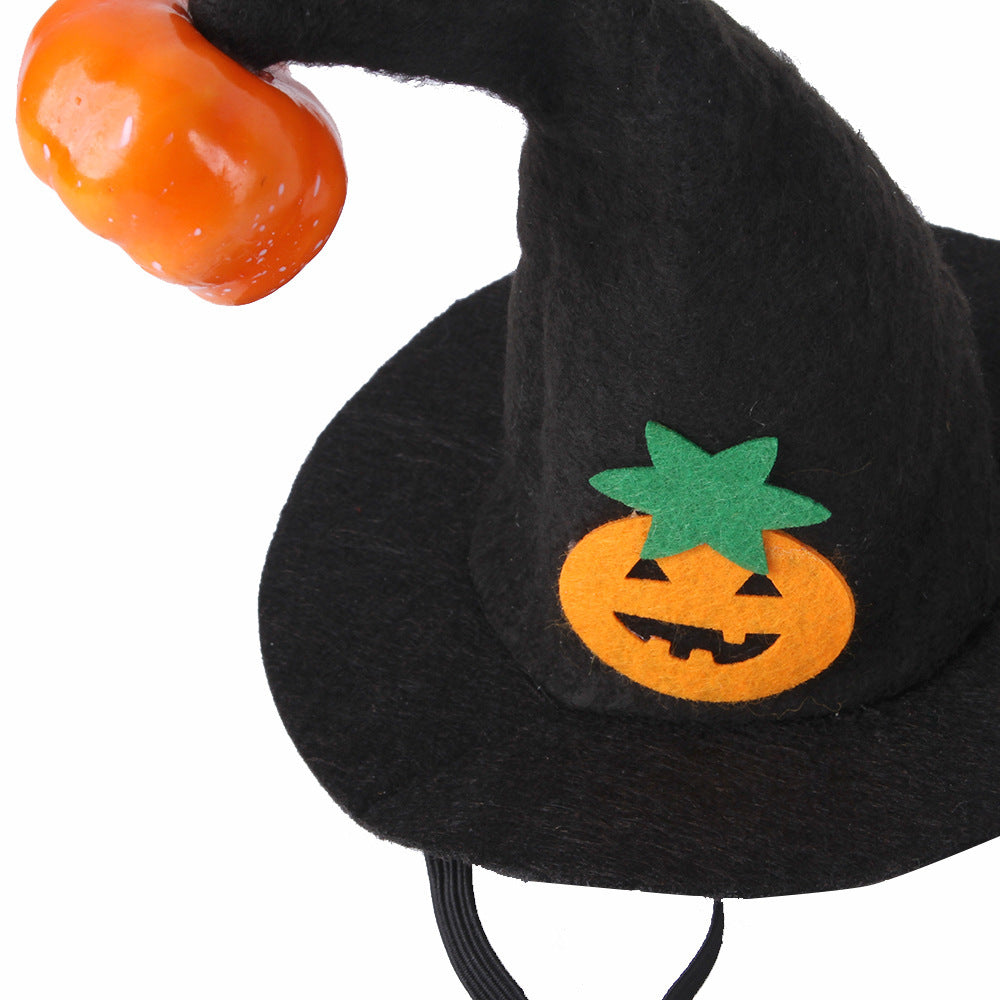 Pet Cat Halloween Hat Pumpkin Headgear