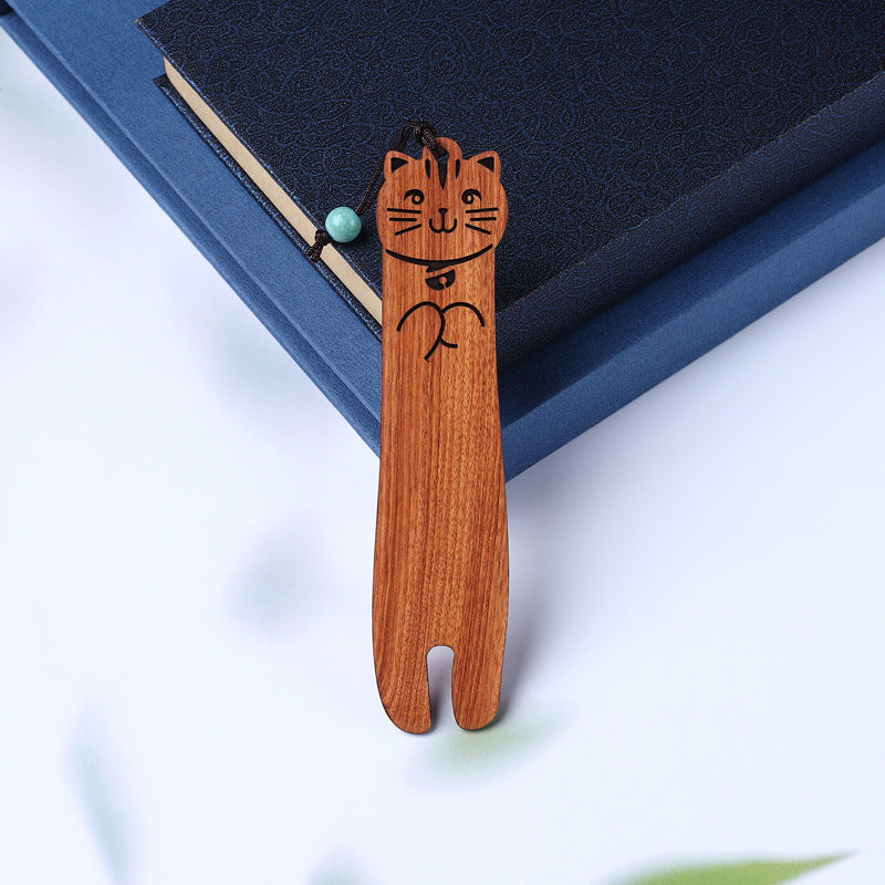 New Cute Cat Sandalwood Bookmark