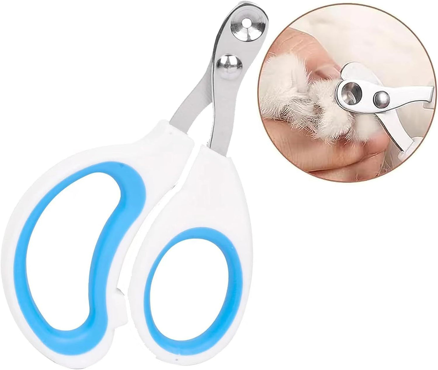 Cat Nail Clippers With Circular Cut Hole Avoid Over Cutting Pet Nail Clippers Sharp Angled Blade Professional Paw Trimmer Set For Novice Pet Families