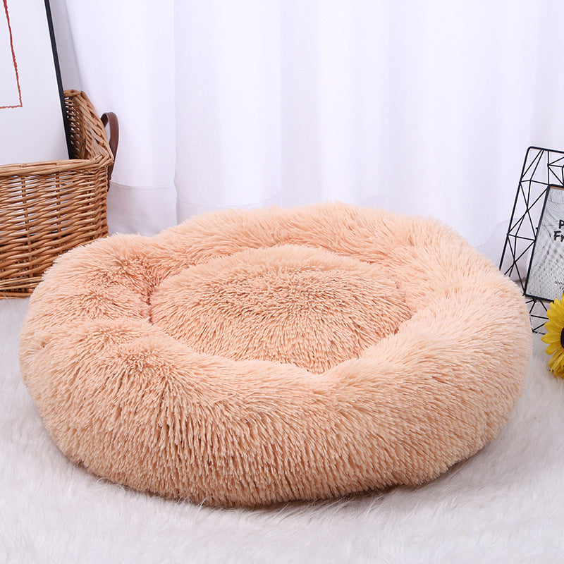 Pet Litter Thickened Round Plush Cat Litter In Autumn And Winter Warm Litter Mat Supplies