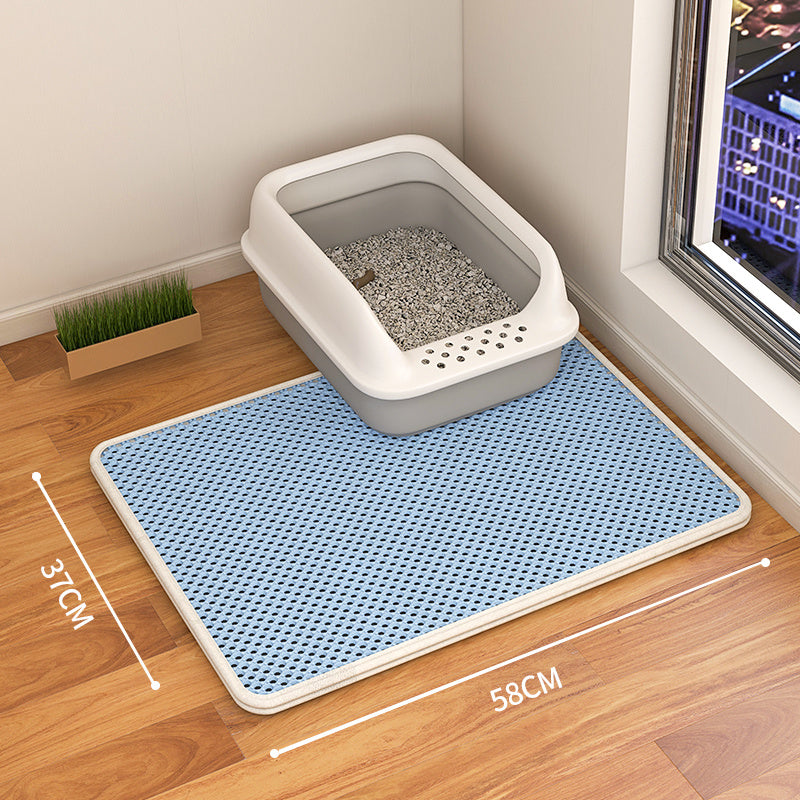 Cat Litter Mat Double Layer Waterproof Urine Trap Mat Easy To Clean Non-Slip Toilet Mats Cat Scratching Mat Large Foot Mats