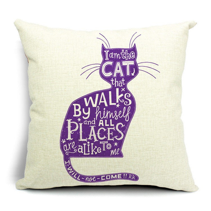 Cat cotton and linen waist pillow