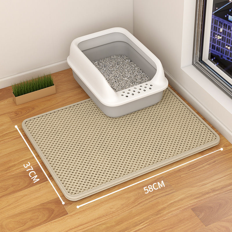 Cat Litter Mat Double Layer Waterproof Urine Trap Mat Easy To Clean Non-Slip Toilet Mats Cat Scratching Mat Large Foot Mats