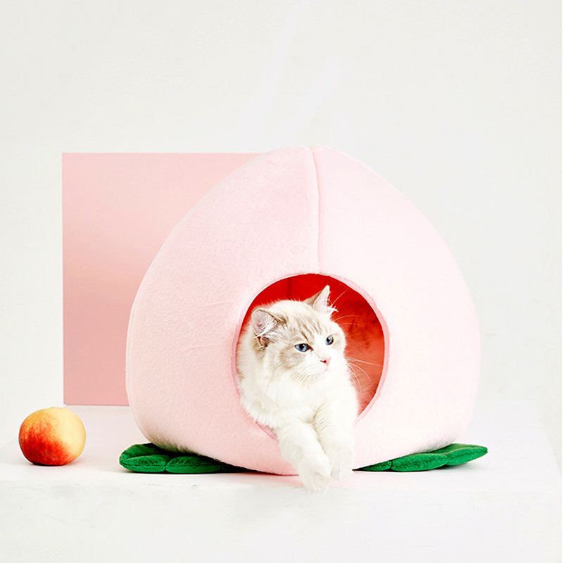 Peach Cat Litter Warm  Sleeping Bag Closed Type