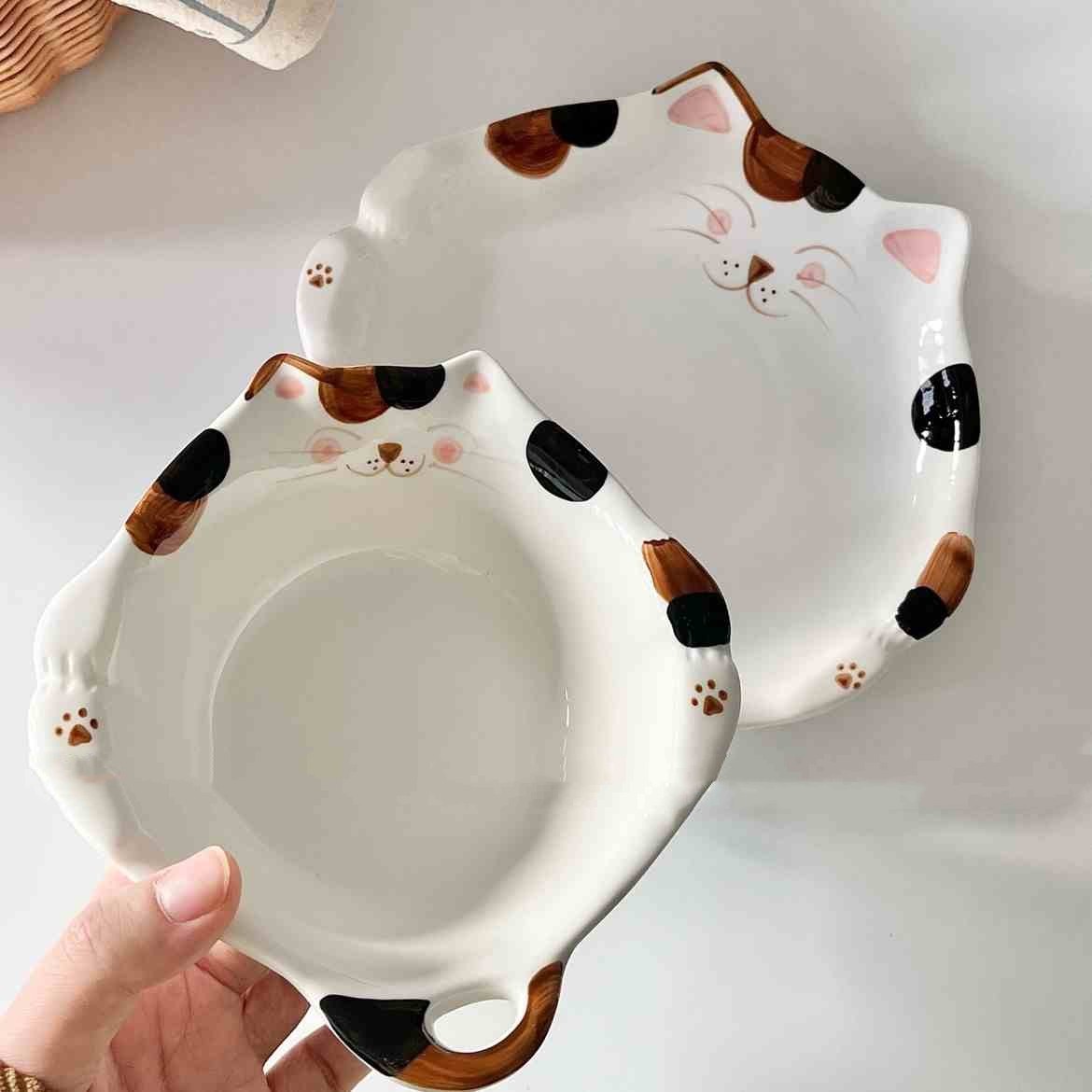 Japanese Style Cute Hand-painted Cat Ceramic Tableware