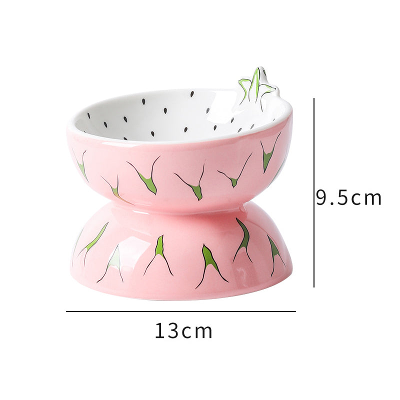 Ceramic Cat Food Bowl To Protect Cervical Vertebra Oblique Mouth Pet Bowl