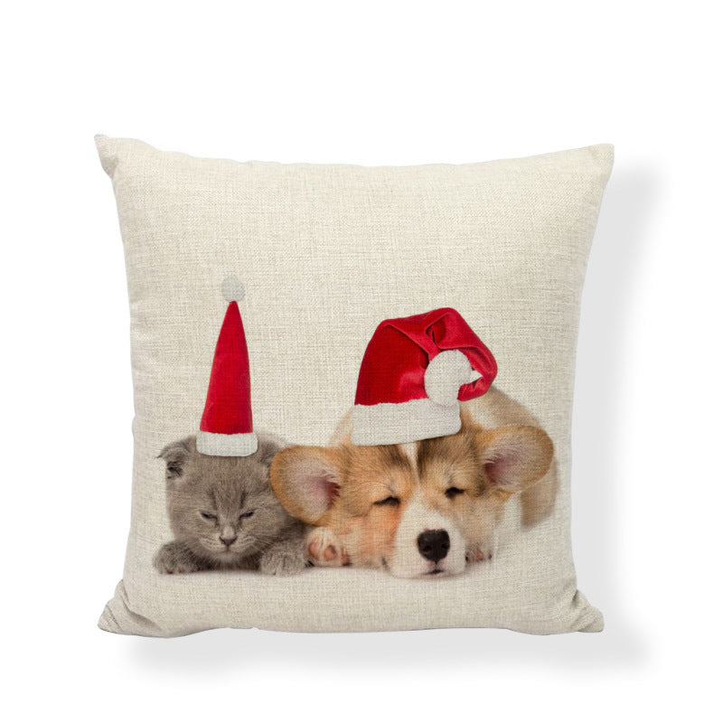 Linen Dog Cat Play Pillow Cover