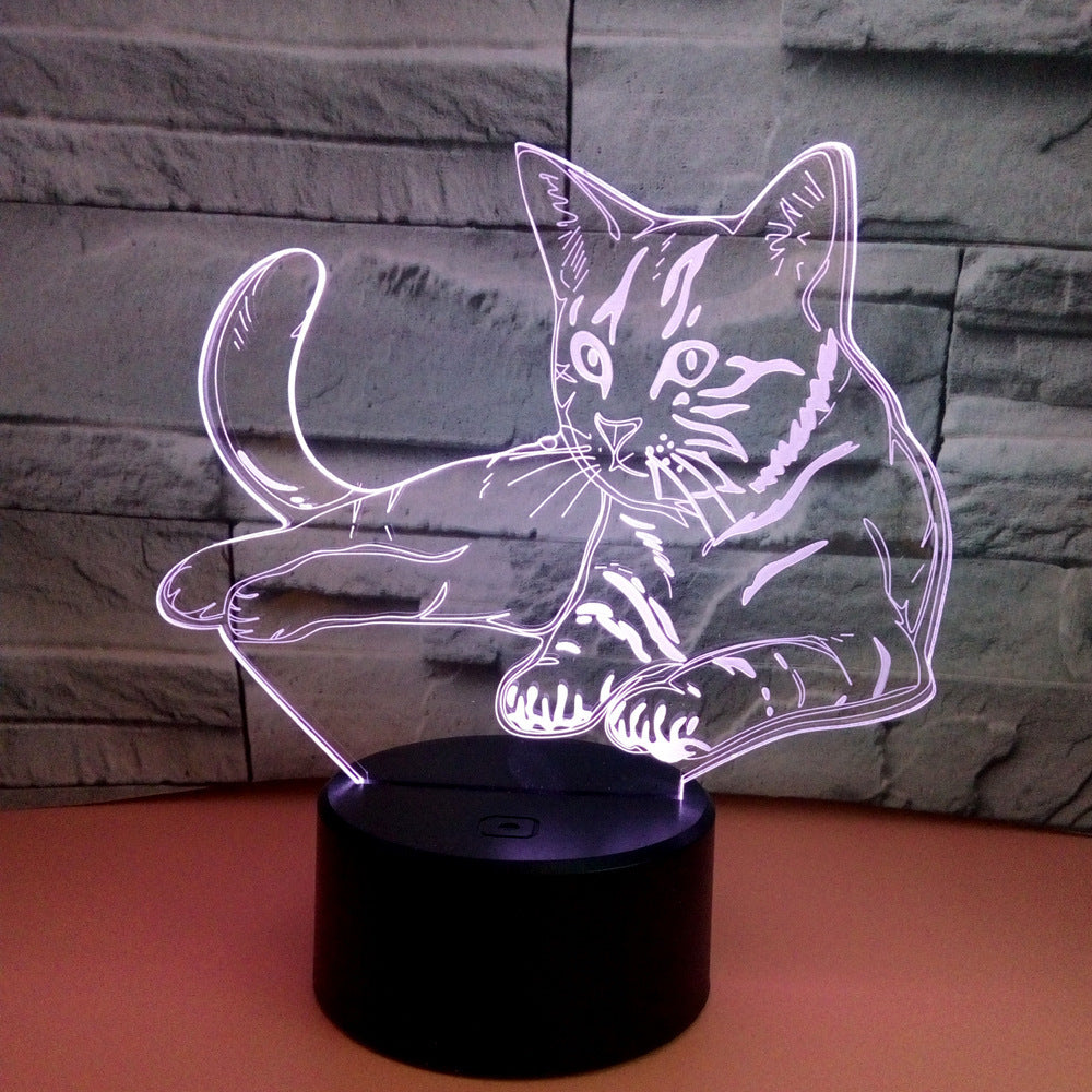 Colorful 3D fox cat light