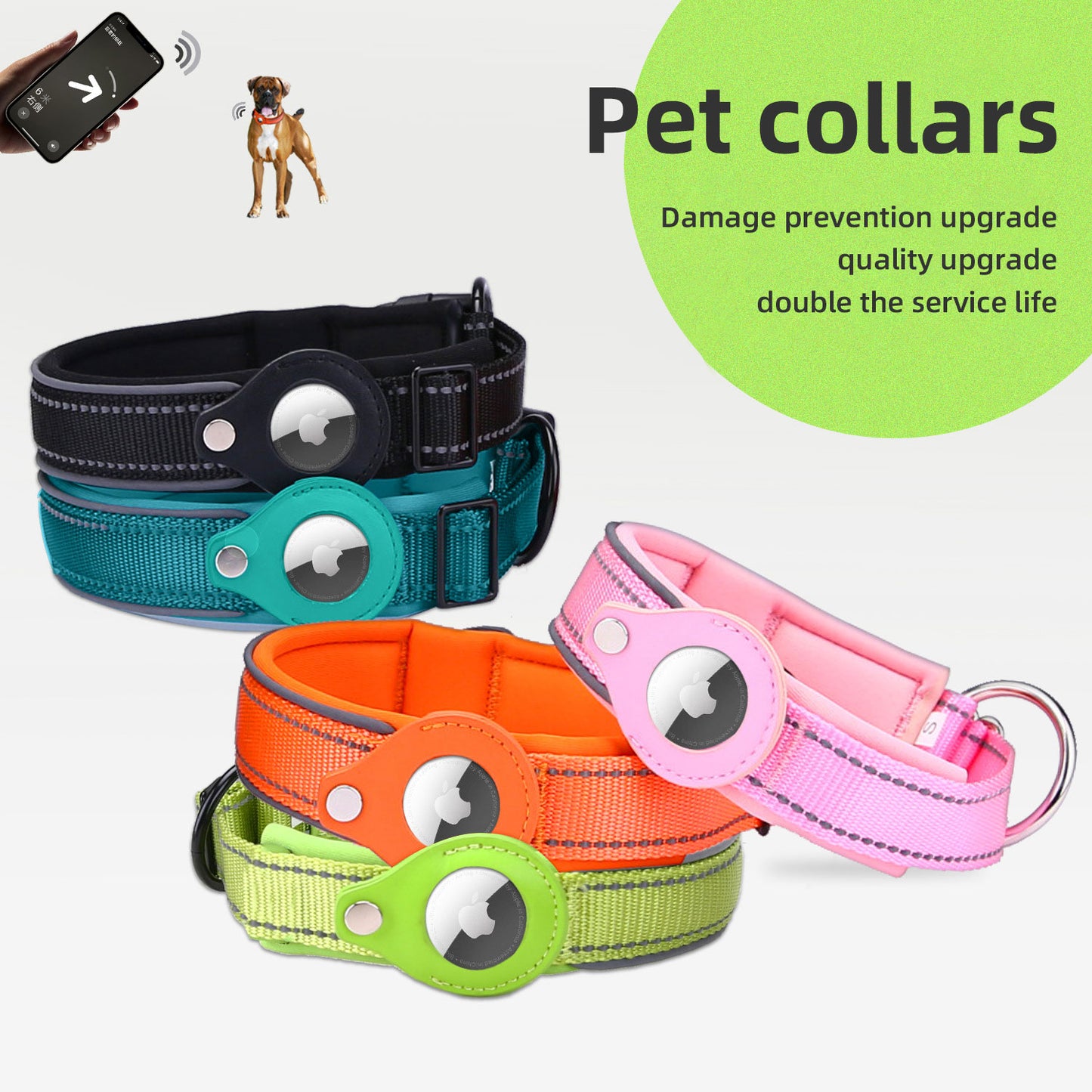 Suitable For Apple Airtag Tracker Protective Cover Cat Positioning Training Collar Nylon Pet Collar