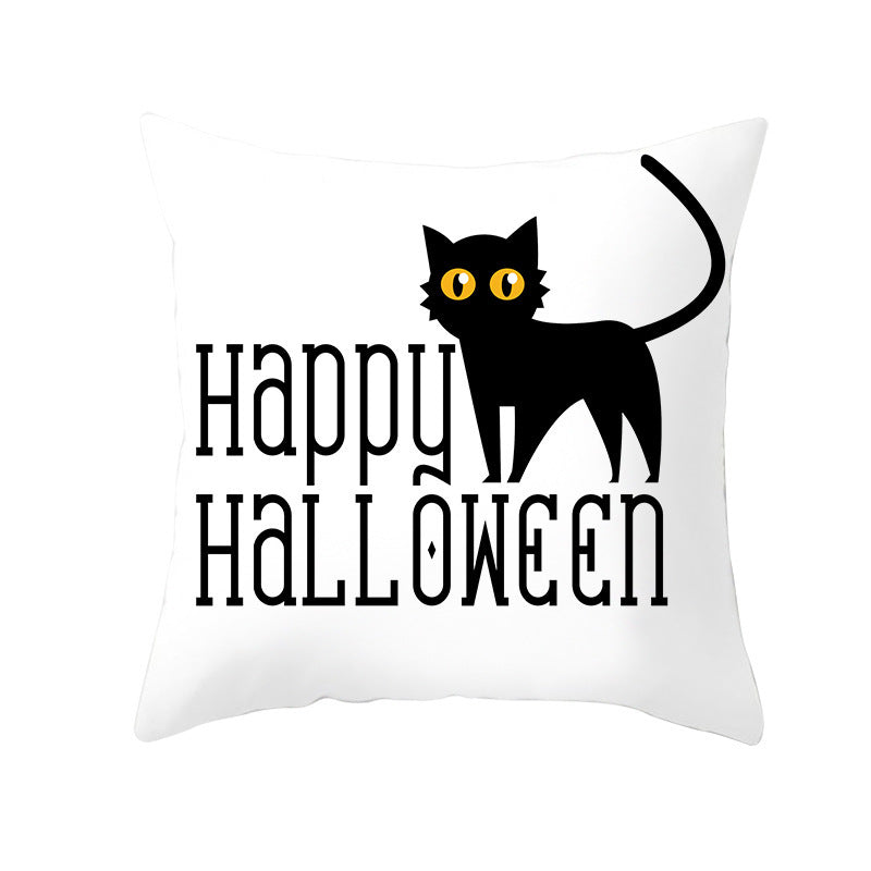 Halloween new pumpkin black cat pillowcase