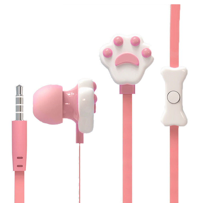 Cute Cat Claw In-Ear Wire Control Headphone