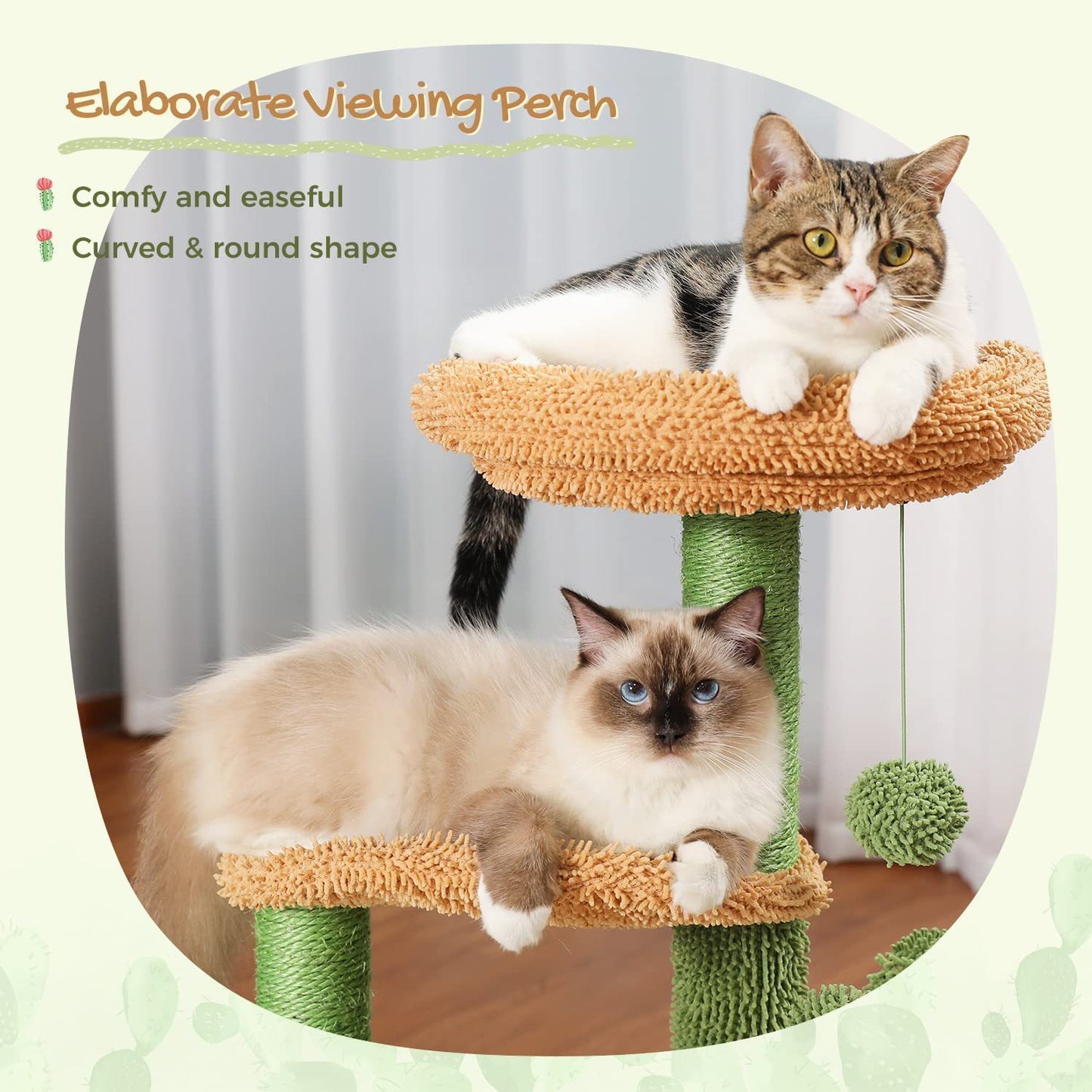 Climbing Frame Cat Nest Tree 32-inch Cactus Cat Climbing Frame