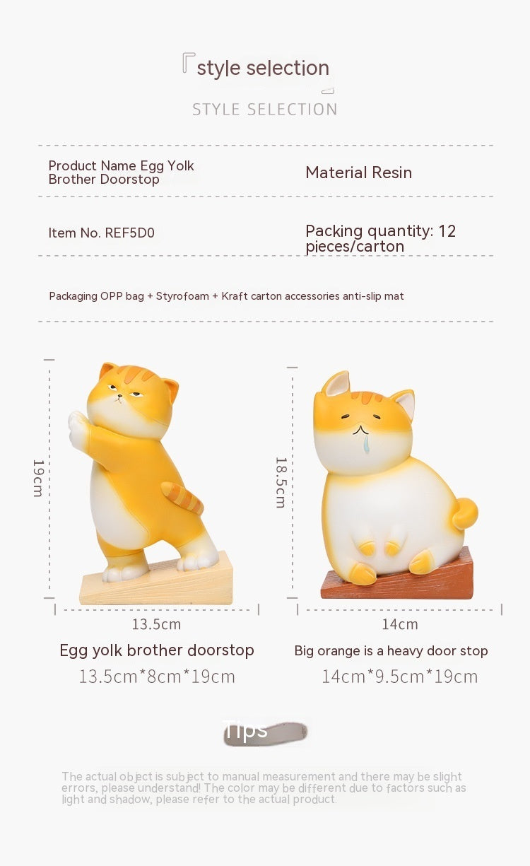 Cartoon Cat Resin Door Stopper Home Decoration Blocking