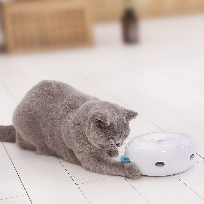 Electric Cat Toy Smart Teasing Cat Stick Crazy Game Spinning Turntable Cat Catching Mouse Donut Automatic Turntable Cat Toy