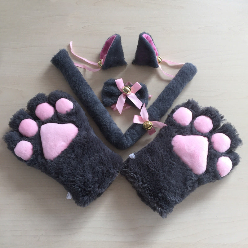 Plush cat claw suit cat claw cat tail jewelry