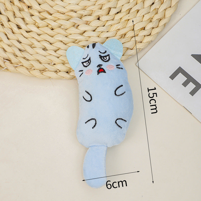 Cartoon cat mint ball cat toy teeth grinding teeth cleaning bite resistant relieve boredom young cat cartoon plush