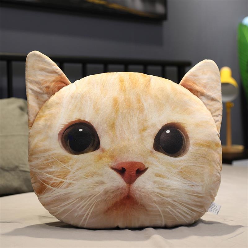 Cartoon simulation 3D cat head cushion