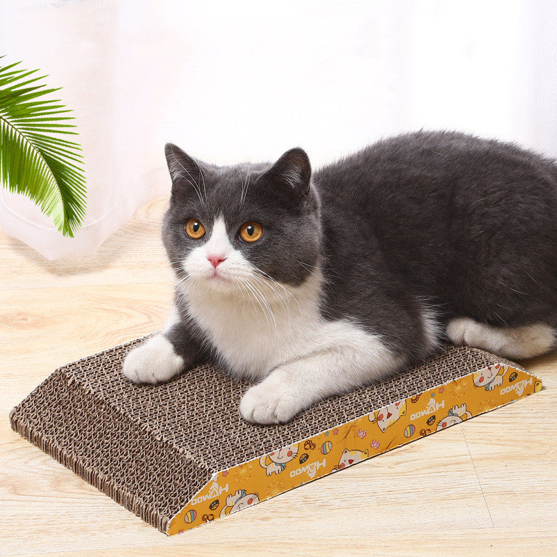 Trapezoidal corrugated cat scratching board