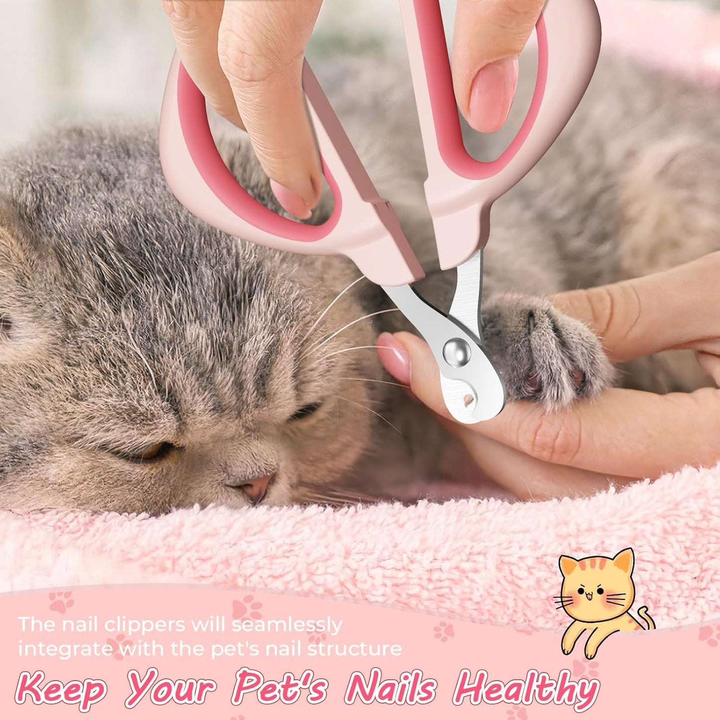 Cat Nail Clipper Cat Nail Trimmer With Positioning Round Hole Sharp Non Slip Handle Cat Claw Clipper Safe Indoor Cat Nail Clipper Pet Nail Clipper For Cats, Puppies And More Animals